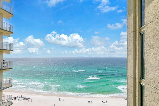 view of water feature featuring a view of the beach