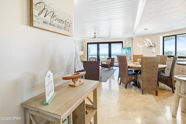 dining space with a wealth of natural light