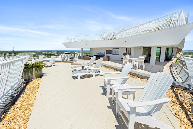 view of patio featuring outdoor dining area