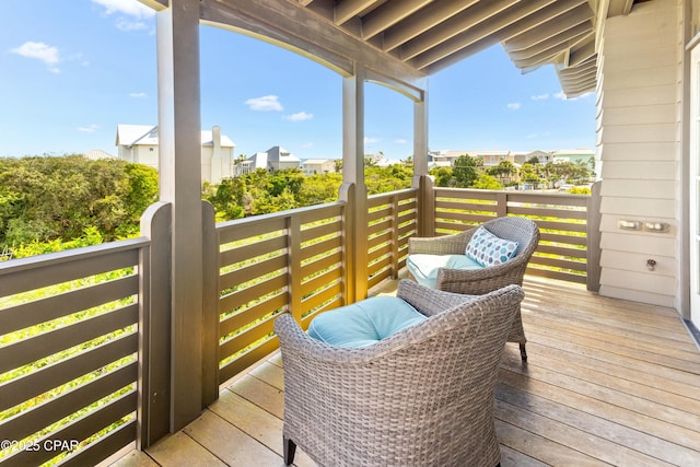 239 Sand Oaks Cir, Santa Rosa Beach, FL 32459 - wooden terrace featuring a residential view