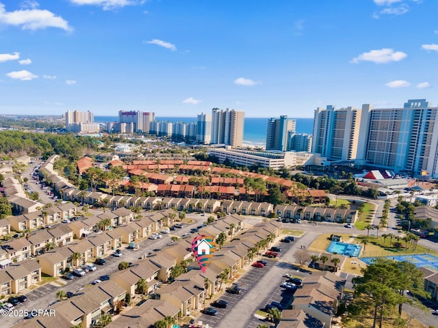 bird's eye view with a view of city