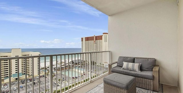 balcony with a water view