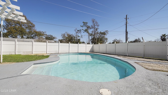 view of pool featuring a fenced backyard and a fenced in pool