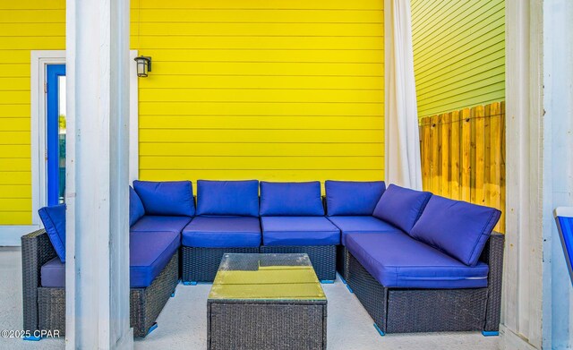 view of patio with an outdoor living space