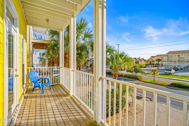 balcony with a residential view