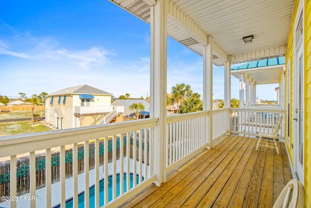 deck featuring a residential view