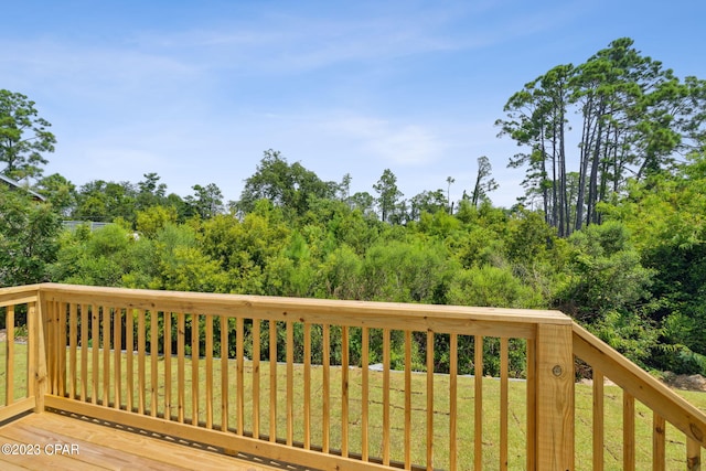 deck with a yard