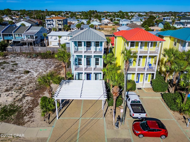 aerial view with a residential view