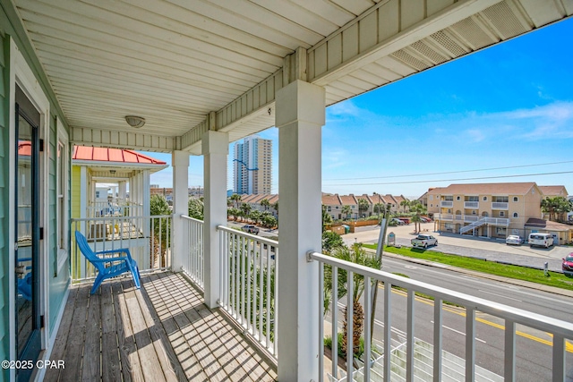 balcony with a residential view