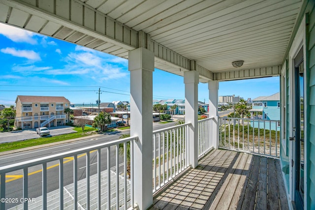 balcony with a residential view