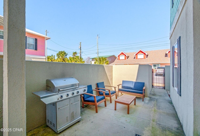 view of patio featuring grilling area