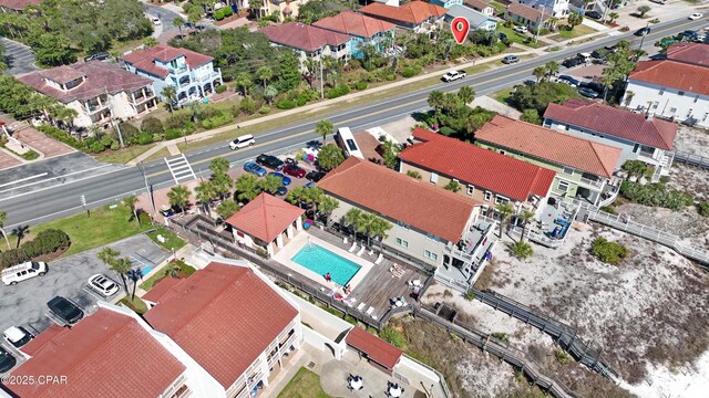 drone / aerial view with a residential view