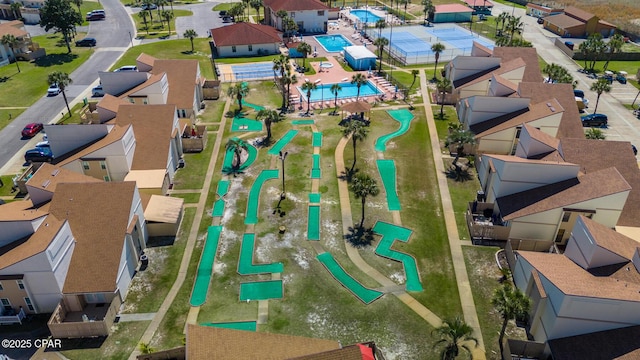 aerial view with a residential view