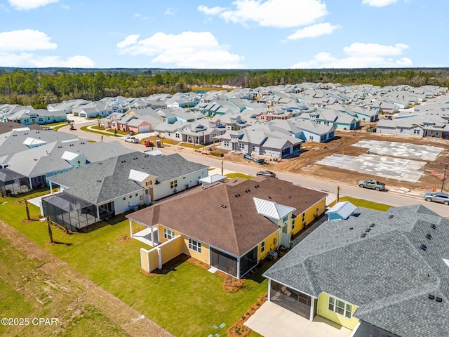 aerial view with a residential view