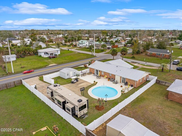 drone / aerial view featuring a residential view