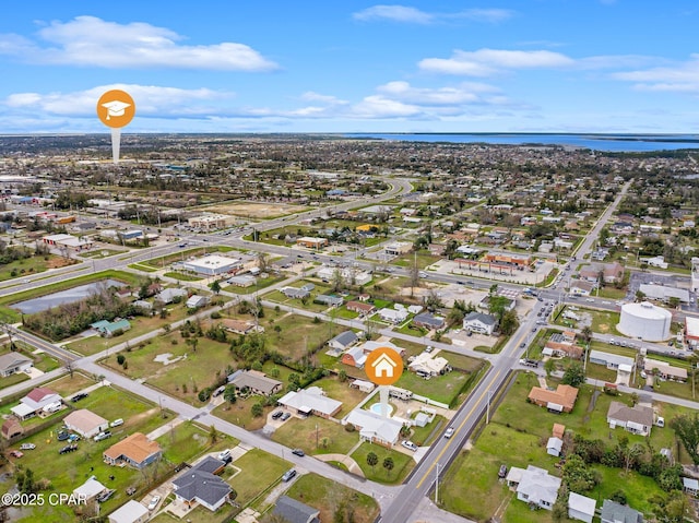 aerial view with a residential view