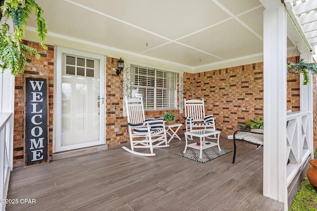 wooden deck with a porch