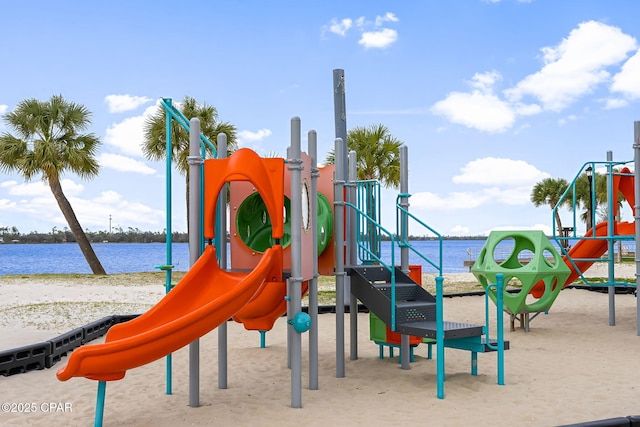 community playground featuring a water view