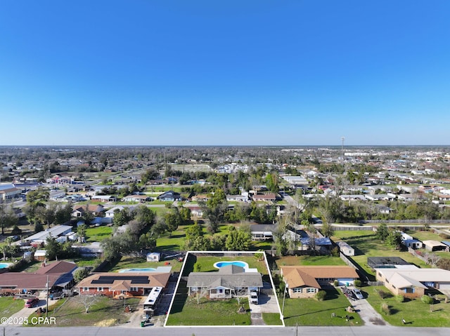 aerial view featuring a residential view