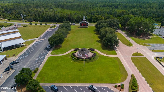 bird's eye view with a forest view