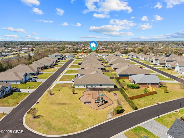 birds eye view of property featuring a residential view