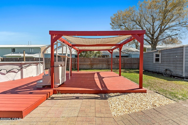 exterior space with a yard and a fenced backyard