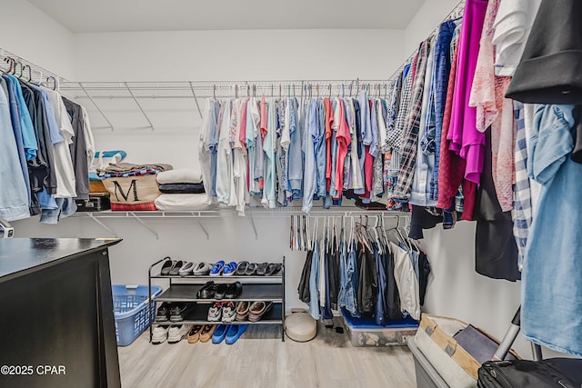 spacious closet featuring wood finished floors