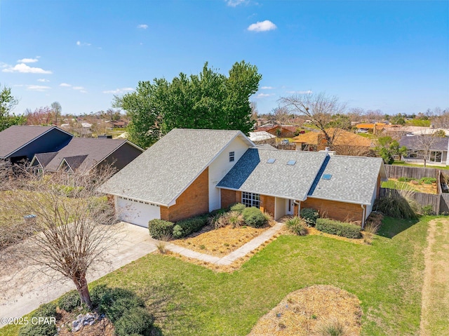 drone / aerial view with a residential view