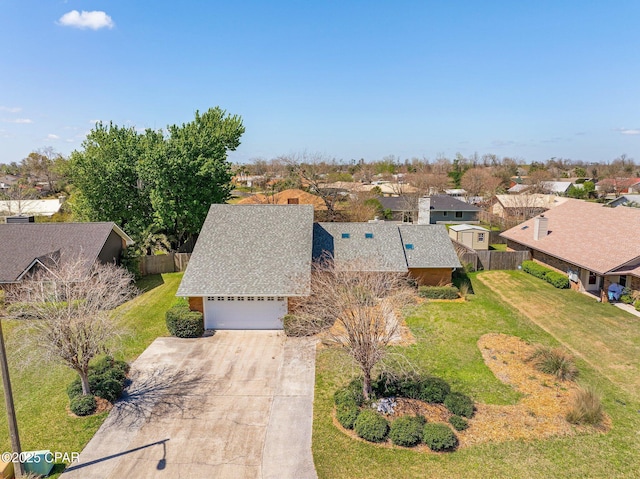 drone / aerial view featuring a residential view