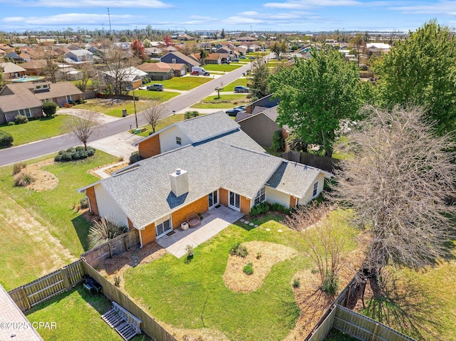 aerial view featuring a residential view