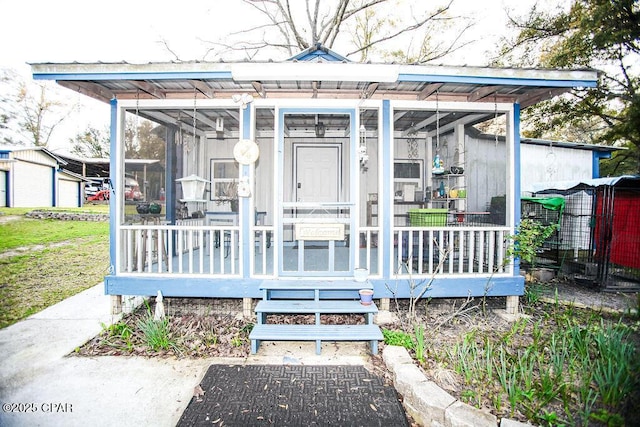 exterior space with a porch