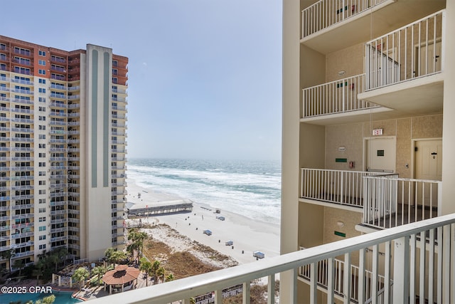 water view featuring a beach view