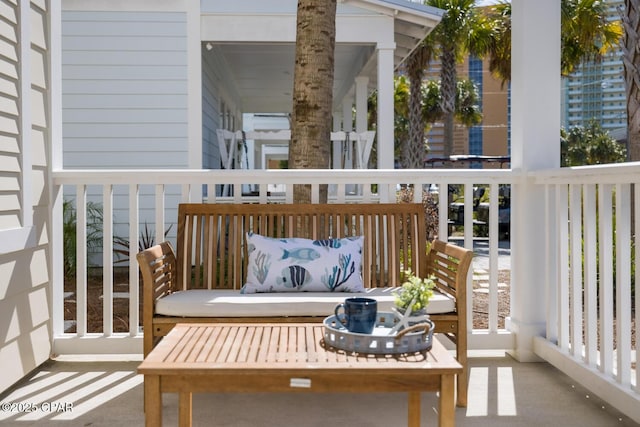 wooden deck featuring a porch