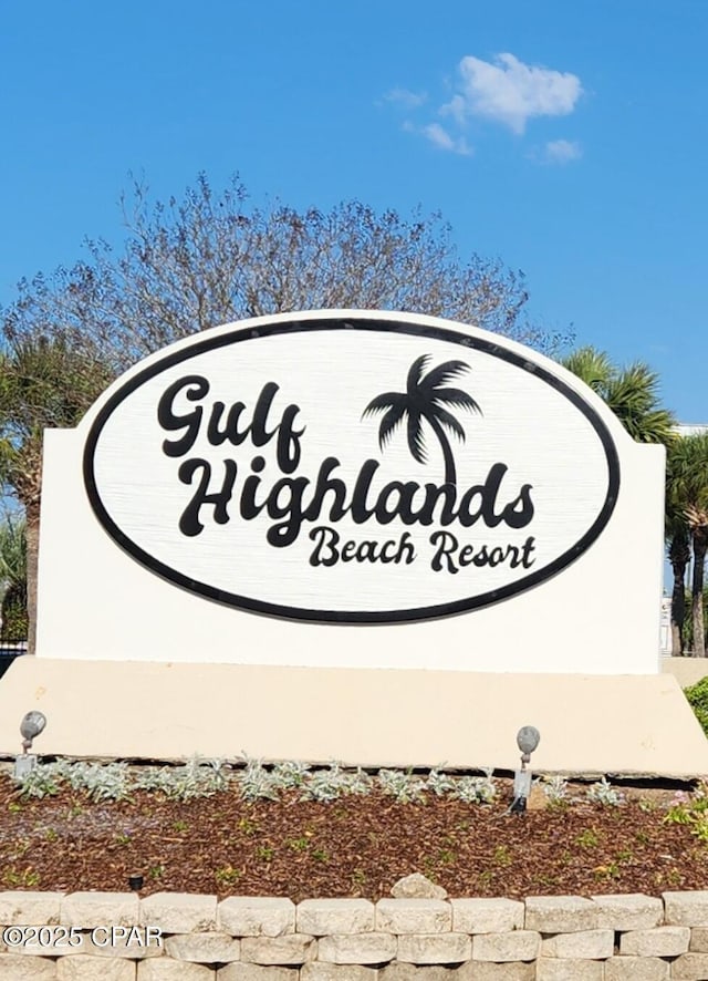 view of community sign