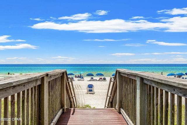 water view featuring a beach view