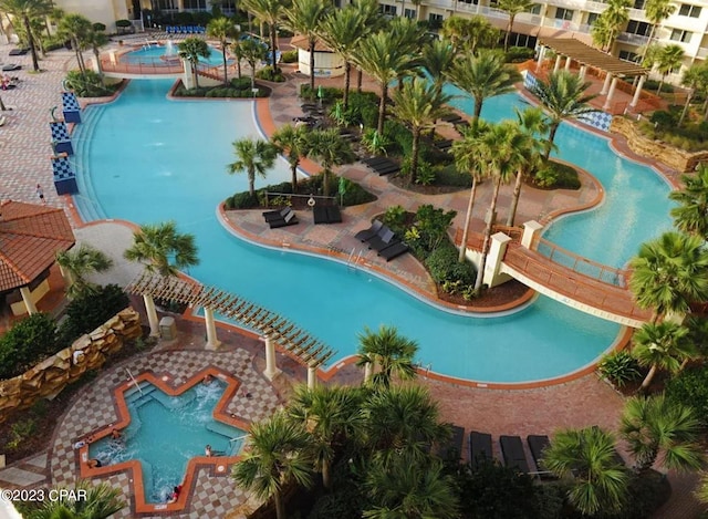 pool with a water play area