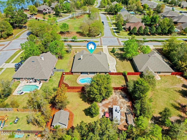 116 Lake Merial Blvd, Panama City, FL 32409 - aerial perspective of suburban area featuring a pool area