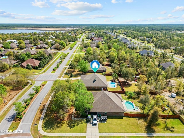 116 Lake Merial Blvd, Panama City, FL 32409 - aerial view of residential area featuring a large body of water and a pool area