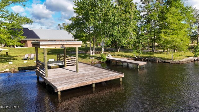 7224 Resota Ln, Panama City, FL 32409 - view of dock featuring a yard and a water view