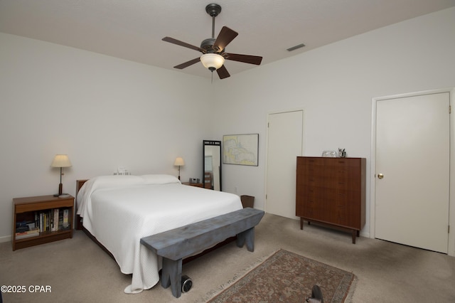 2026 Baker Ct Unit 13, Panama City, FL 32401 - carpeted bedroom featuring a ceiling fan and visible vents