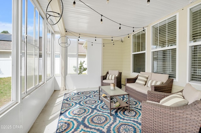 117 Cedar Hammock Ln, Panama City Beach, FL 32407 - sunroom with an outdoor living space and plenty of natural light