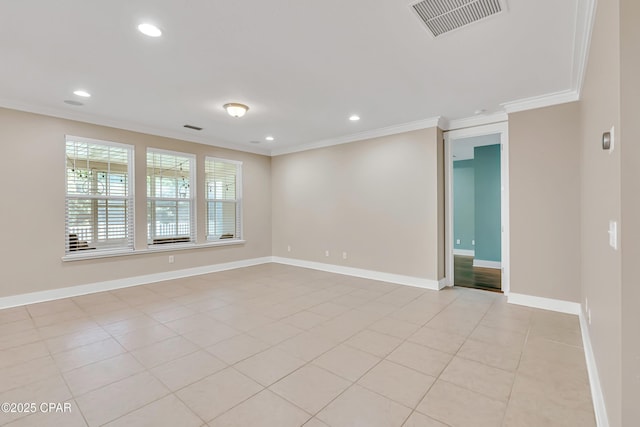 117 Cedar Hammock Ln, Panama City Beach, FL 32407 - unfurnished room with ornamental molding, baseboards, and recessed lighting