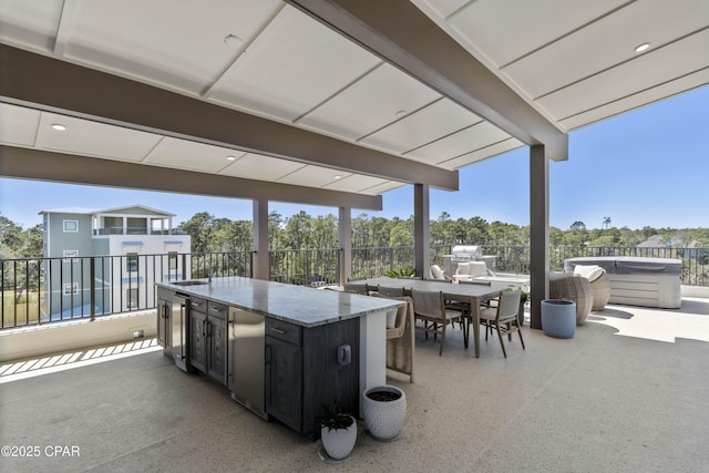 17 Woodland Dr, Santa Rosa Beach, FL 32459 - view of patio with outdoor dining area, area for grilling, and a hot tub