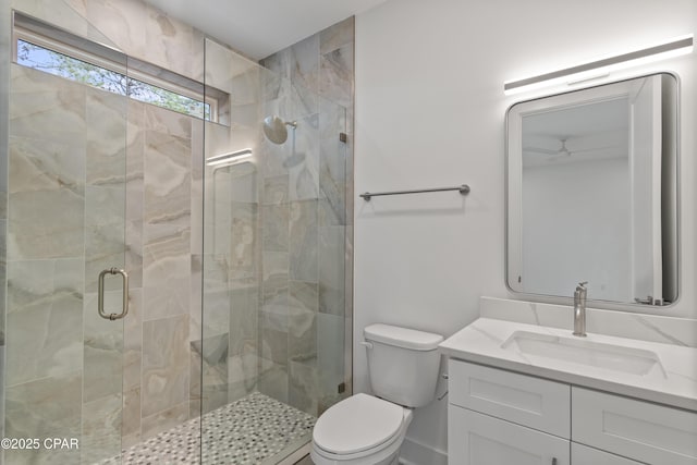 17 Woodland Dr, Santa Rosa Beach, FL 32459 - bathroom with toilet, vanity, and a shower stall