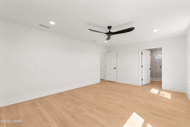 420 Lacosta Ave, Panama City, FL 32404 - unfurnished bedroom with baseboards, visible vents, light wood-style floors, and recessed lighting