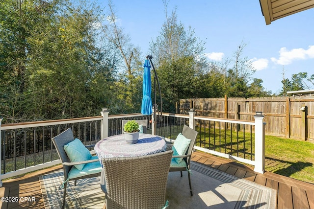 1527 Wateroak Dr, Lynn Haven, FL 32444 - wooden deck with outdoor dining area