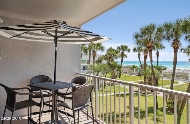 8743 Thomas Dr Unit 225, Panama City Beach, FL 32408 - balcony with a view of the beach and a water view