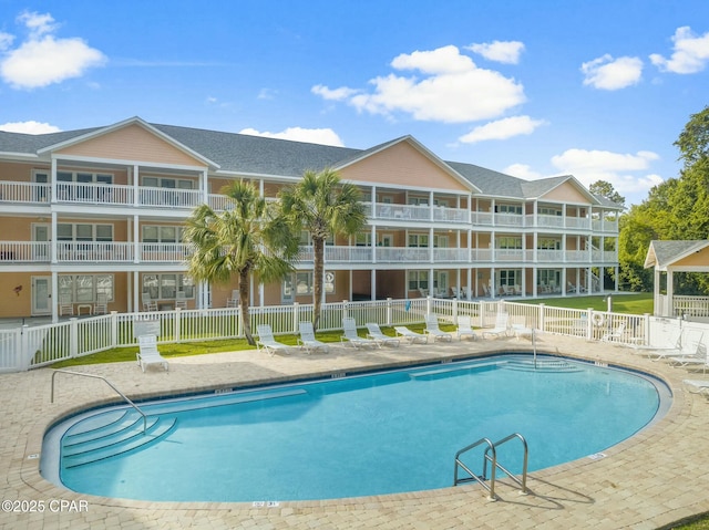 17690 Front Beach Rd Unit D307, Panama City Beach, FL 32413 - pool with a patio and fence