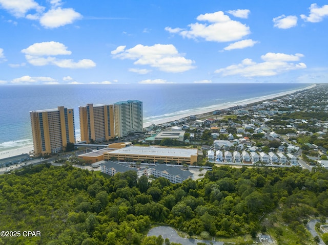 17690 Front Beach Rd Unit D307, Panama City Beach, FL 32413 - aerial view featuring a water view and a view of the beach