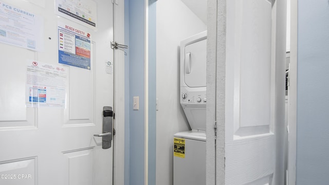 10519 Front Beach Rd Unit 1904B, Panama City Beach, FL 32407 - laundry room with stacked washer and clothes dryer and laundry area